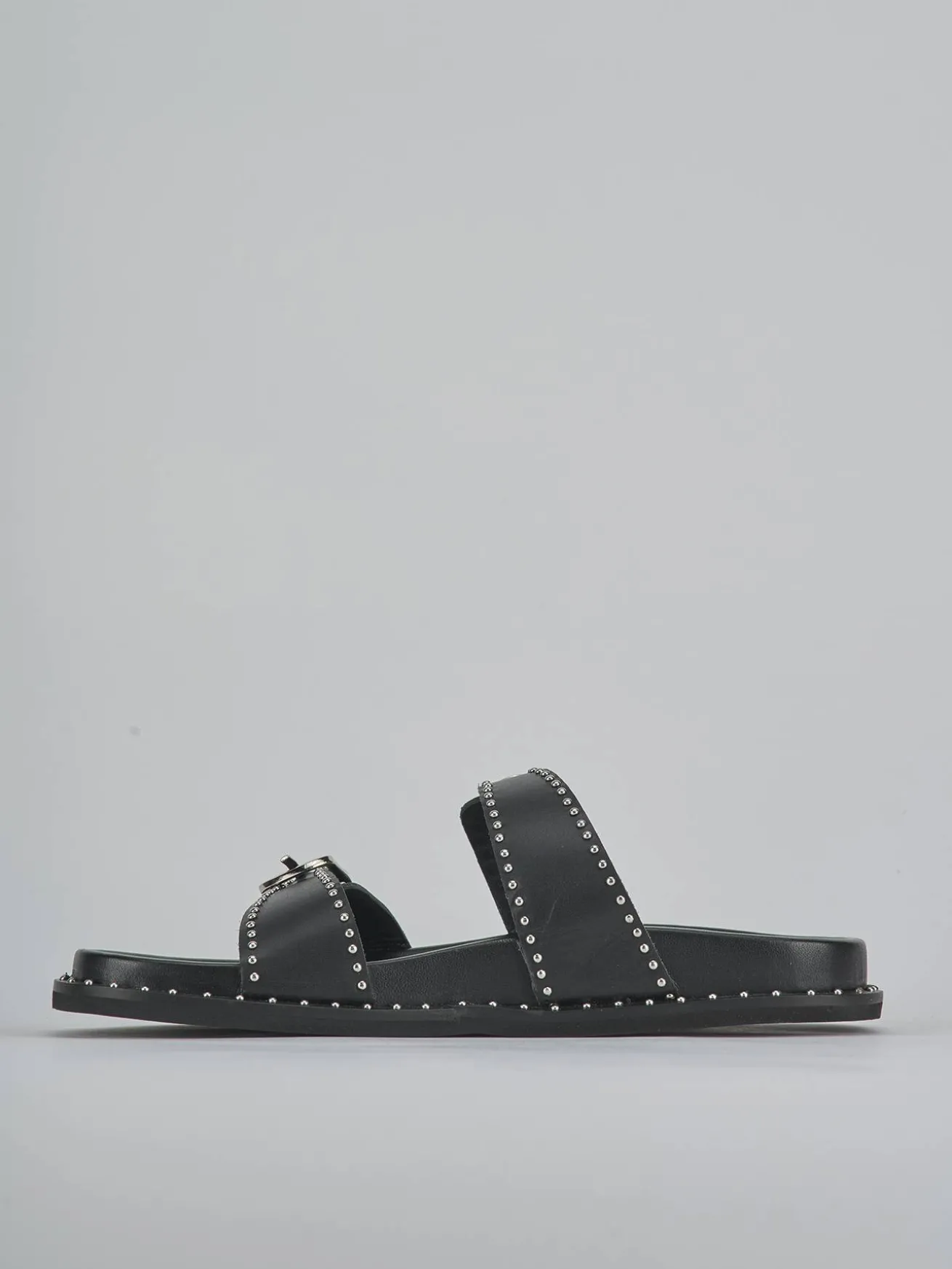 Ciabatte tacco 1cm pelle nero