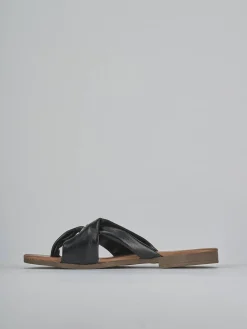 Ciabatte tacco 1cm pelle nero