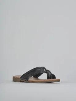 Ciabatte tacco 1cm pelle nero