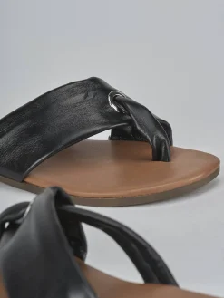 Ciabatte tacco 1cm pelle nero