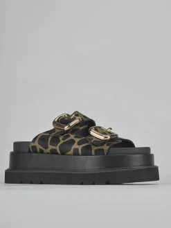 Ciabatte tacco 1cm pelle nero