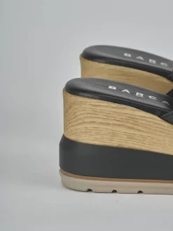 Ciabatte tacco 9cm pelle nero