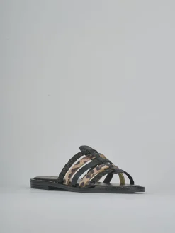 Ciabatte tacco 1cm pelle nero