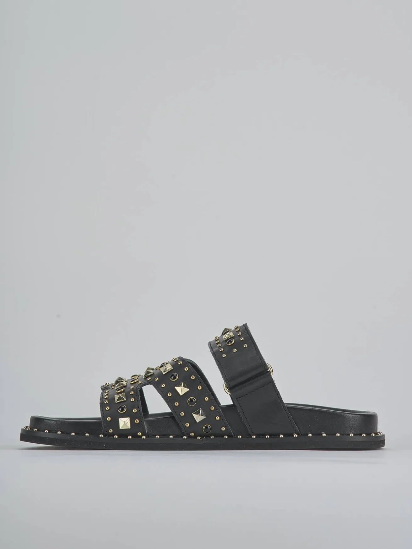 Ciabatte tacco 1cm pelle nero