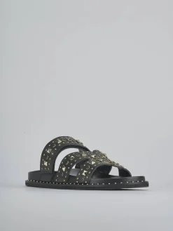 Ciabatte tacco 1cm pelle nero