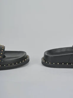 Ciabatte tacco 1cm pelle nero