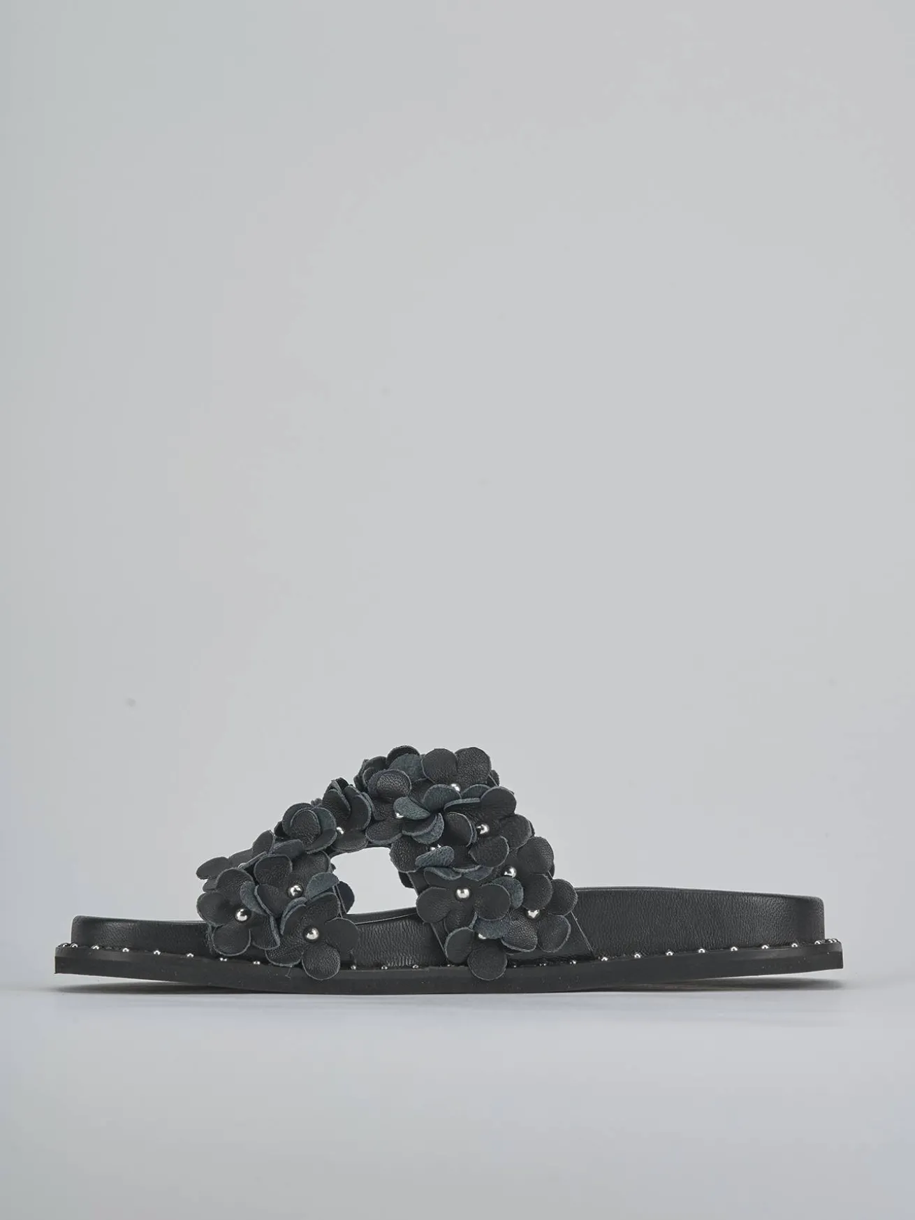 Ciabatte tacco 1cm pelle nero