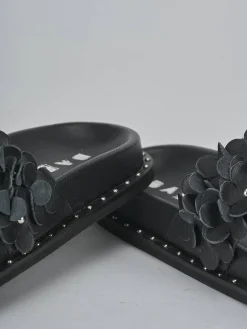 Ciabatte tacco 1cm pelle nero