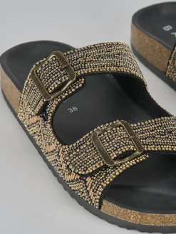 Ciabatte tacco 1cm pelle nero