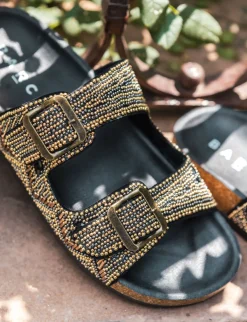 Ciabatte tacco 1cm pelle nero