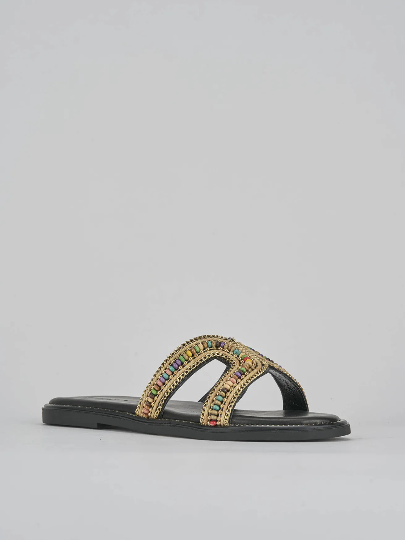 Ciabatte tacco 1cm pelle nero