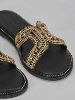 Ciabatte tacco 1cm pelle nero