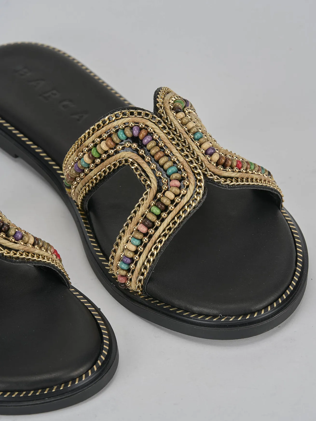 Ciabatte tacco 1cm pelle nero