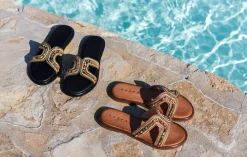 Ciabatte tacco 1cm pelle nero