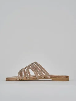 Ciabatte tacco 1cm pelle oro