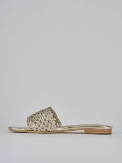 Ciabatte tacco 1cm pelle oro