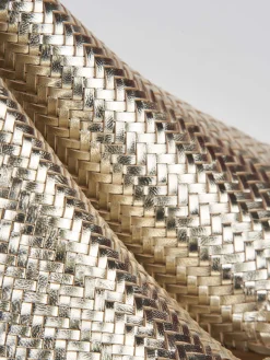 Ciabatte tacco 8cm pelle oro