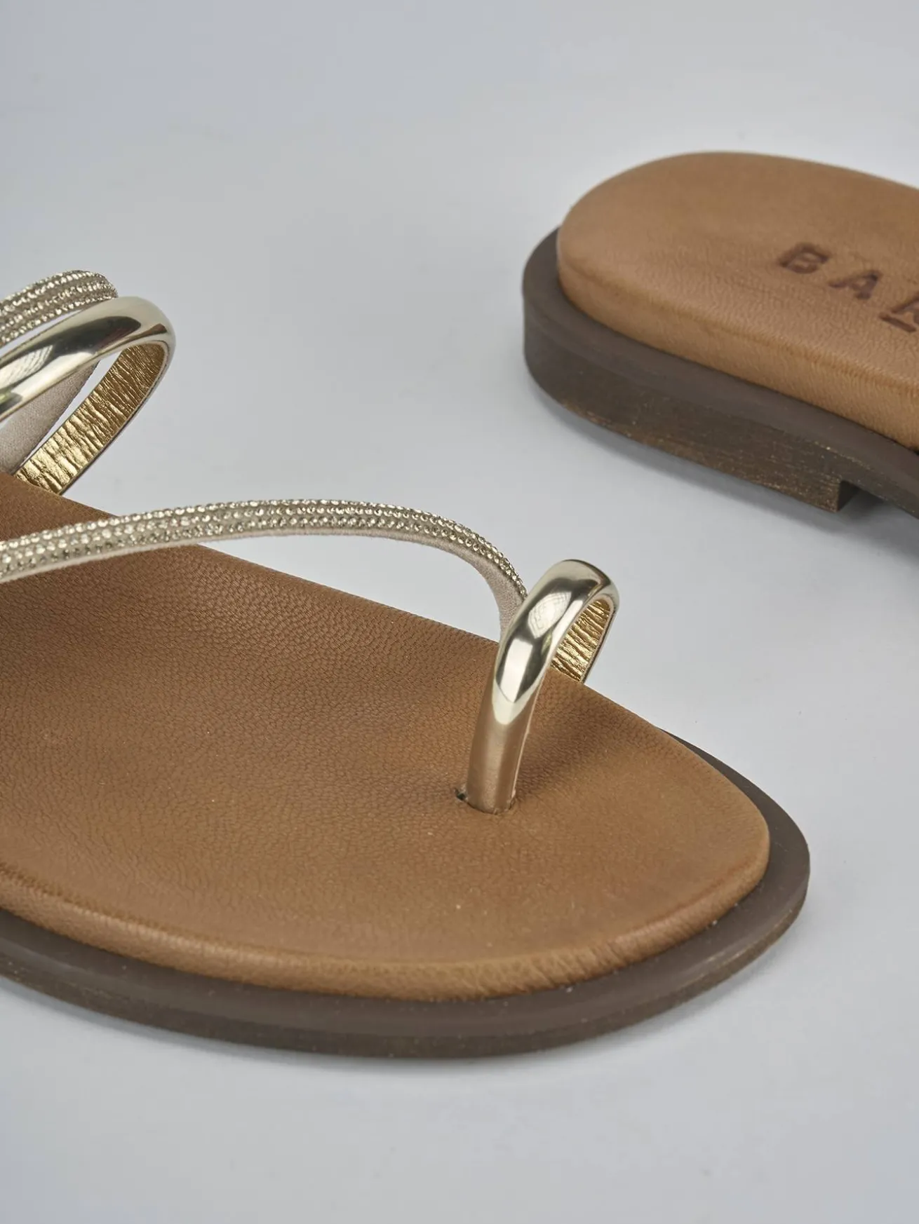 Ciabatte tacco 1cm pelle oro