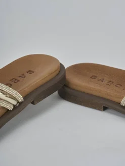 Ciabatte tacco 1cm pelle oro