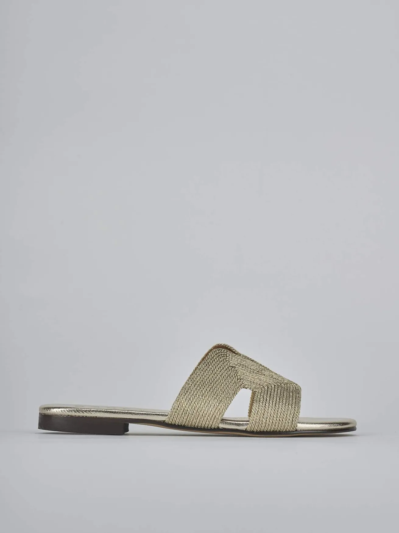 Ciabatte tacco 1cm pelle oro