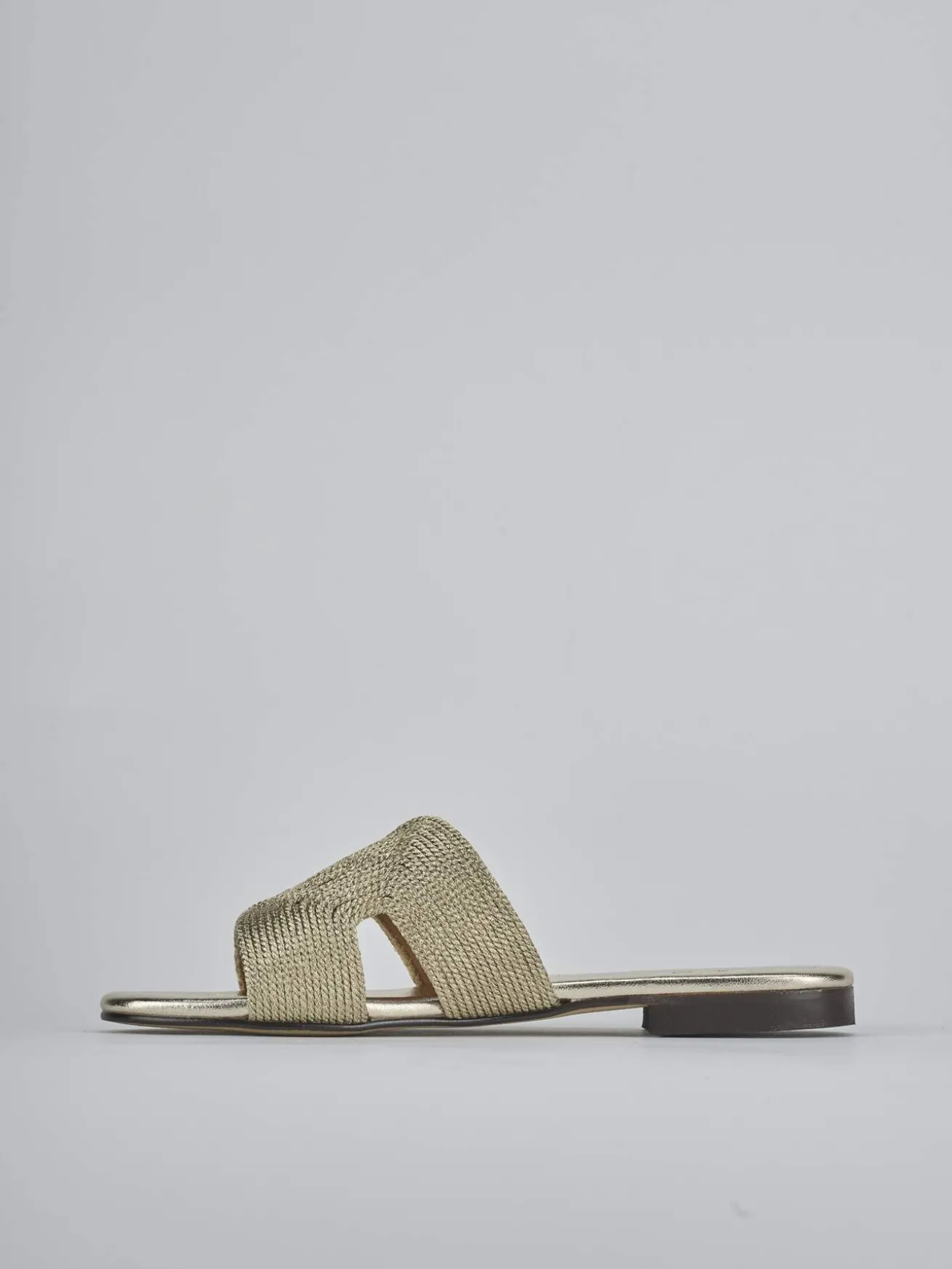 Ciabatte tacco 1cm pelle oro