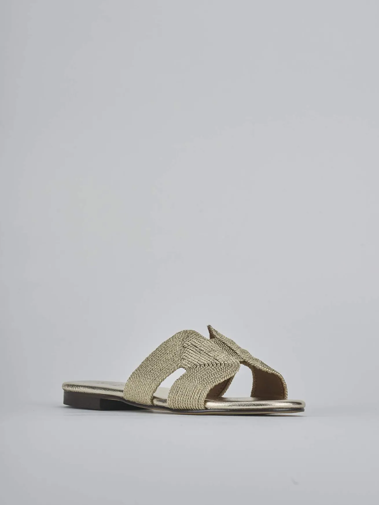 Ciabatte tacco 1cm pelle oro