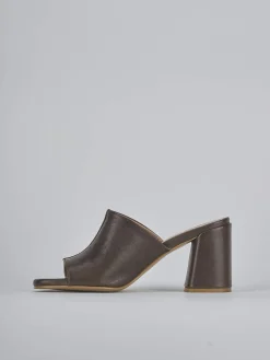 Ciabatte tacco 7cm pelle testa