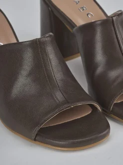 Ciabatte tacco 7cm pelle testa