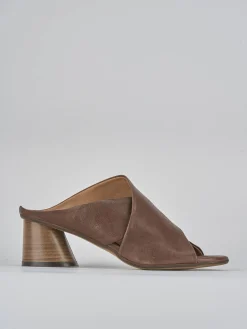 Ciabatte tacco 5cm pelle testa