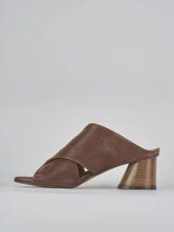 Ciabatte tacco 5cm pelle testa