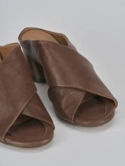 Ciabatte tacco 5cm pelle testa