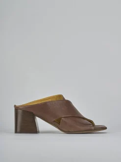 Ciabatte tacco 6cm pelle testa