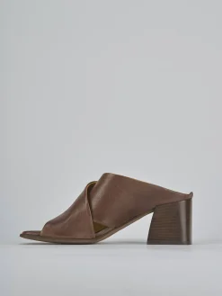 Ciabatte tacco 6cm pelle testa