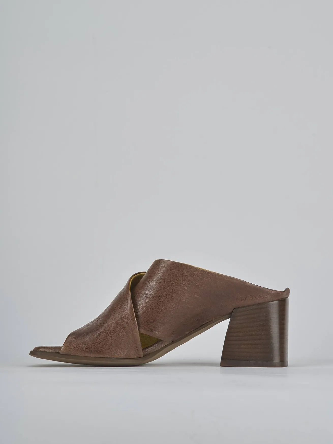 Ciabatte tacco 6cm pelle testa