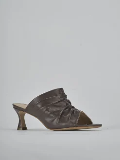 Ciabatte tacco 6cm pelle testa