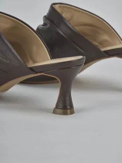 Ciabatte tacco 6cm pelle testa