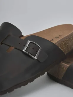 Ciabatte tacco 1cm pelle verde