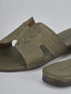 Ciabatte tacco 1cm pelle verde