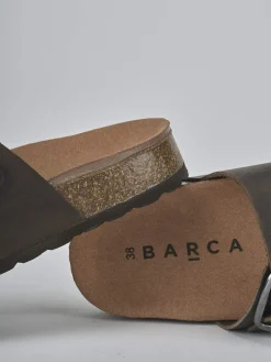 Ciabatte tacco 1cm pelle verde