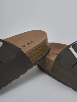 Ciabatte tacco 1cm pelle verde