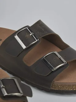 Ciabatte tacco 1cm pelle verde