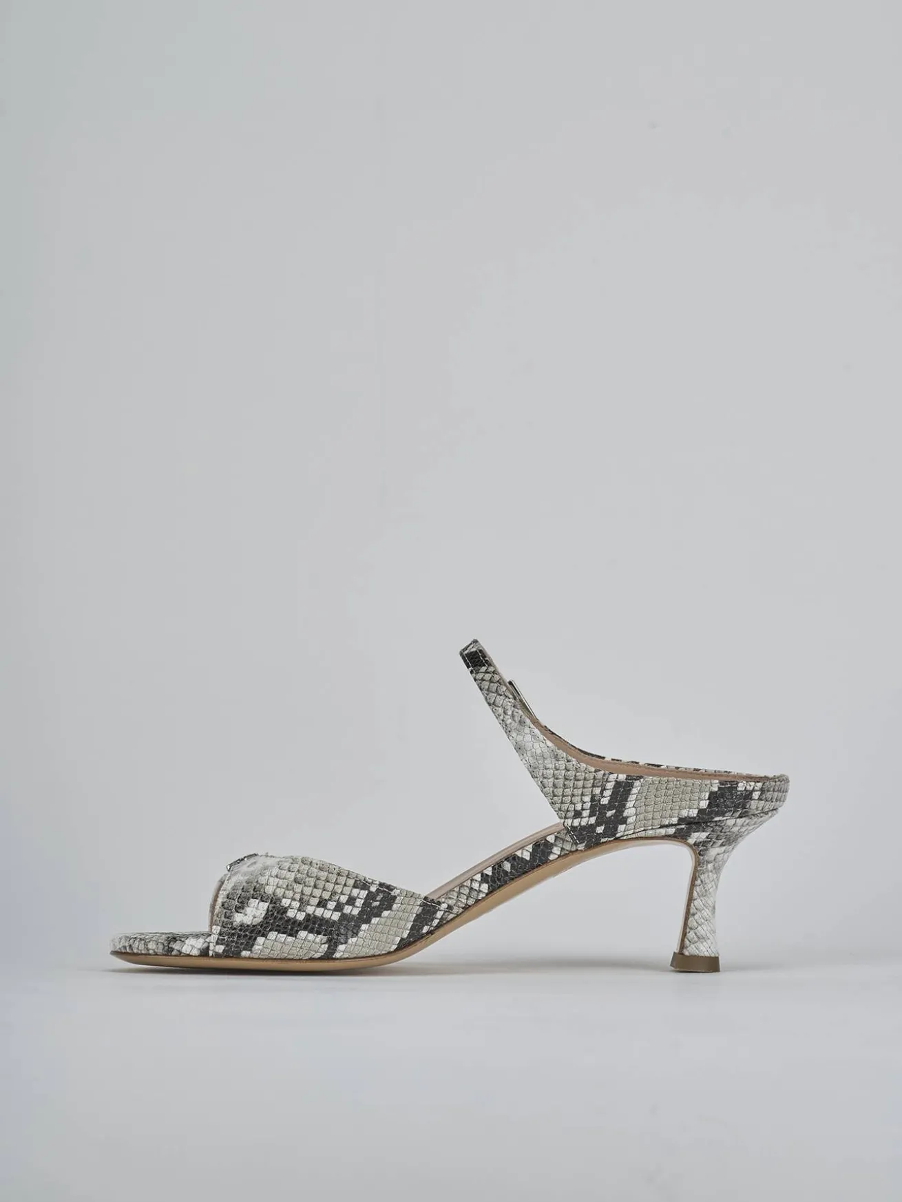 Ciabatte tacco 5cm pitone beige