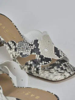 Ciabatte tacco 5cm pitone multicolor