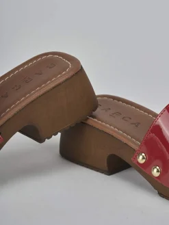 Ciabatte tacco 3cm vernice rosso