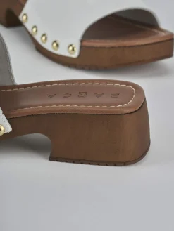 Ciabatte tacco 3cm vernice bianco