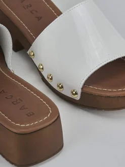 Ciabatte tacco 3cm vernice bianco