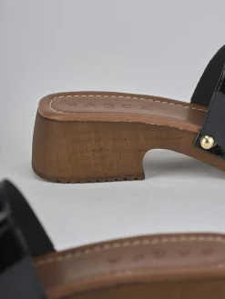 Ciabatte tacco 3cm vernice nero