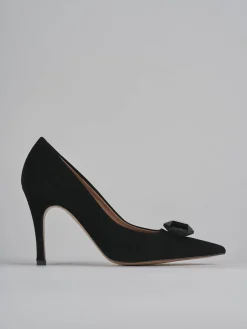 Décolleté tacco 9cm camoscio nero