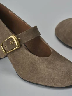 Décolleté tacco 6cm camoscio beige