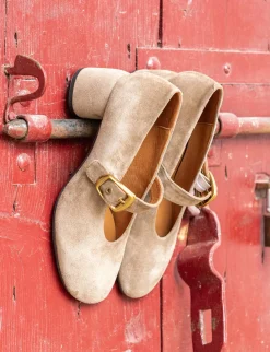 Décolleté tacco 6cm camoscio beige